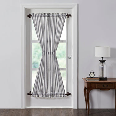 Sawyer Mill Black Ticking Stripe Door Panel 72x40 VHC Brands - The Fox Decor